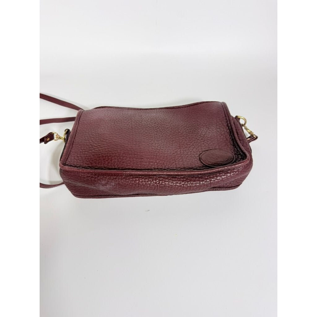 Crossbody Blazer Purse Dooney & Bourke Pre Red Tag Bag. Burgandy Brown Pebble Leather Wristlet Handbag USA Made
