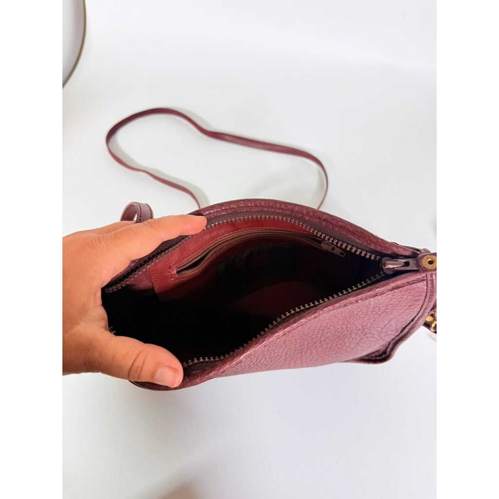 Crossbody Blazer Purse Dooney & Bourke Pre Red Tag Bag. Burgandy Brown Pebble Leather Wristlet Handbag USA Made