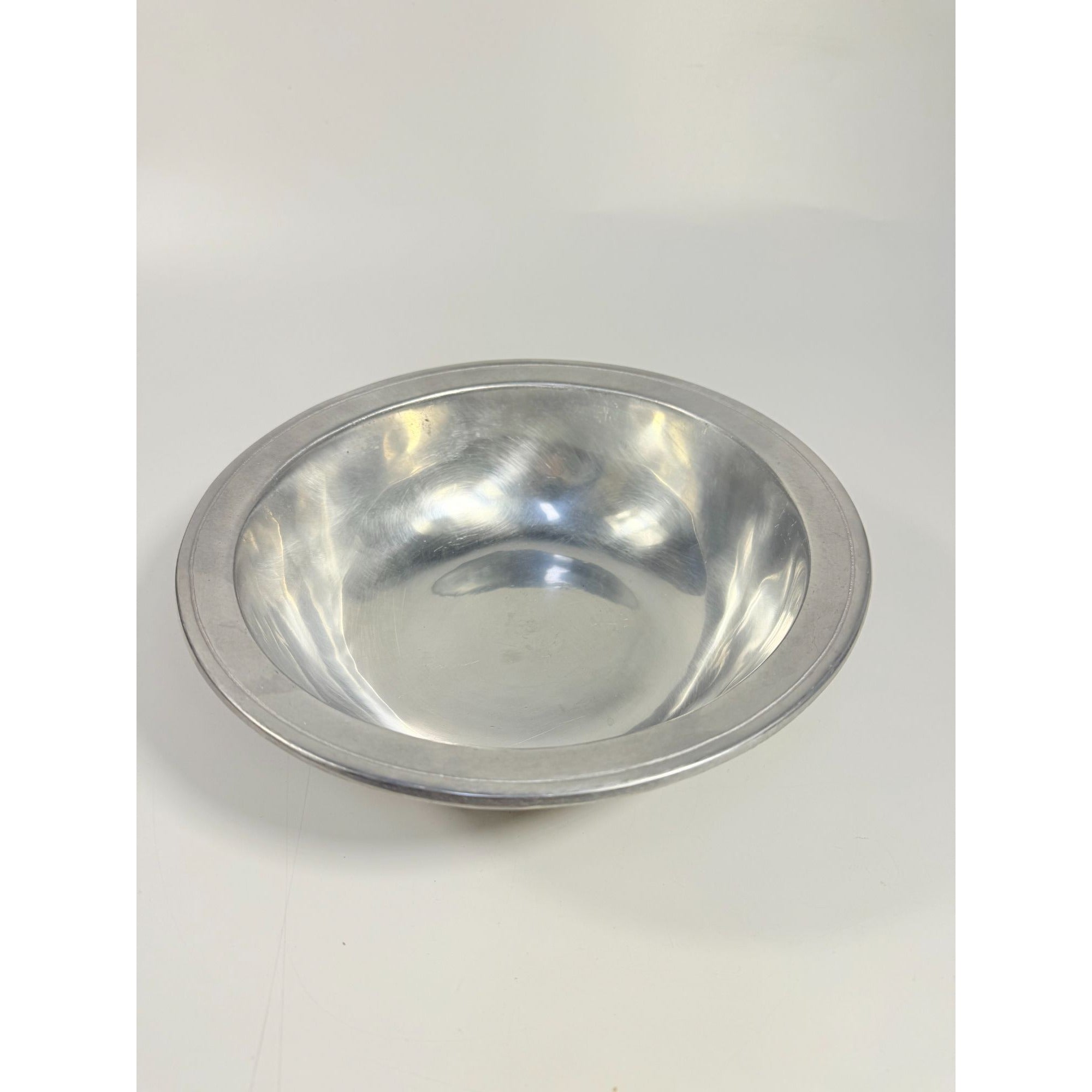 Pewter Serving Bowl Vegetable Wilton Armetele Plough Tavern Large Round 1973 Vintage Columbia PA Replacement Dishes Colonial Traditional