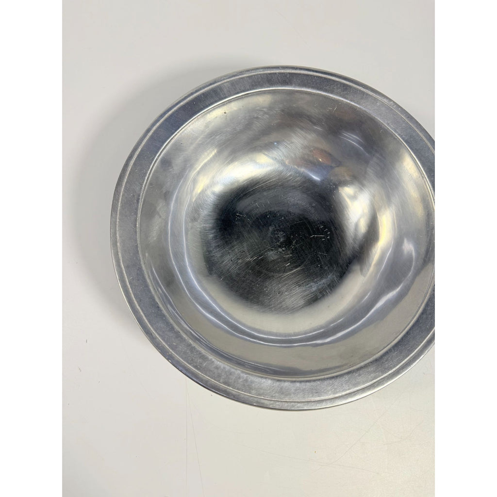Pewter Serving Bowl Vegetable Wilton Armetele Plough Tavern Large Round 1973 Vintage Columbia PA Replacement Dishes Colonial Traditional