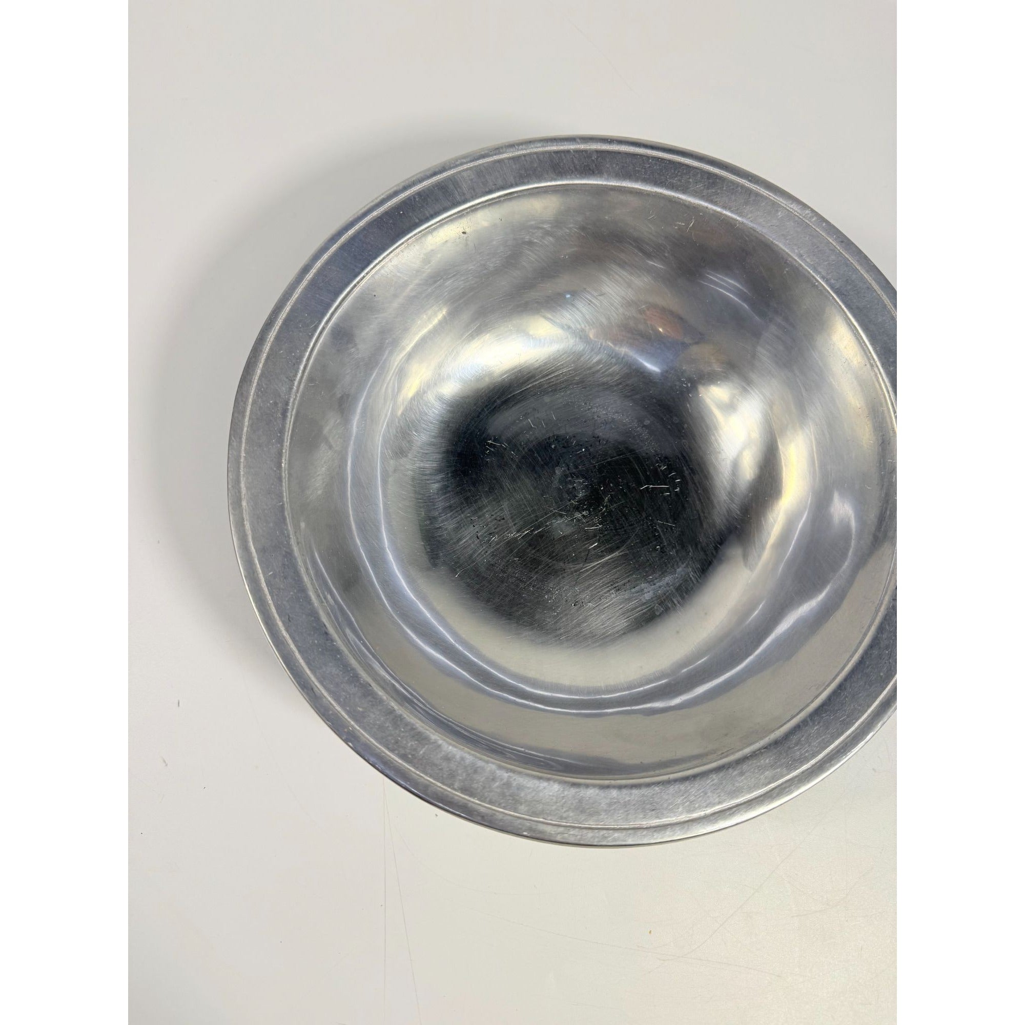 Pewter Serving Bowl Vegetable Wilton Armetele Plough Tavern Large Round 1973 Vintage Columbia PA Replacement Dishes Colonial Traditional