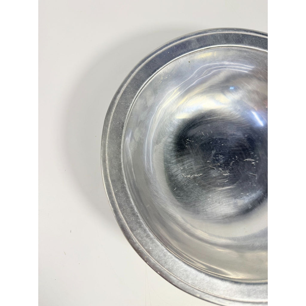 Pewter Serving Bowl Vegetable Wilton Armetele Plough Tavern Large Round 1973 Vintage Columbia PA Replacement Dishes Colonial Traditional