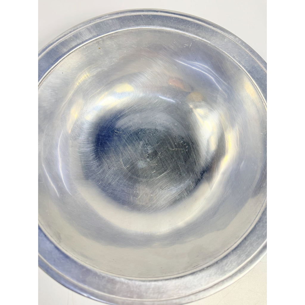 Pewter Serving Bowl Vegetable Wilton Armetele Plough Tavern Large Round 1973 Vintage Columbia PA Replacement Dishes Colonial Traditional