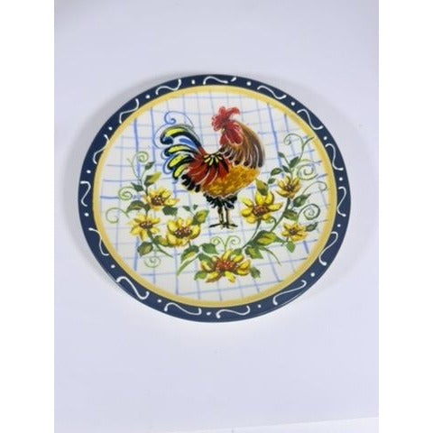Salad Plates Rooster Chicken Set 4 Certified International Chanticlear Julie Ueland Replacement China Vintage French Farmhouse Flowers