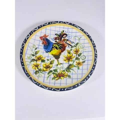 Salad Plates Rooster Chicken Set 4 Certified International Chanticlear Julie Ueland Replacement China Vintage French Farmhouse Flowers