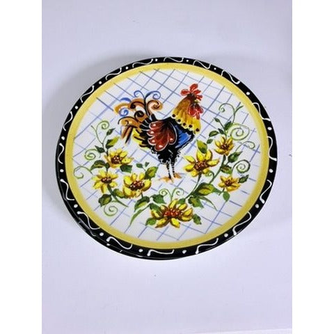 Salad Plates Rooster Chicken Set 4 Certified International Chanticlear Julie Ueland Replacement China Vintage French Farmhouse Flowers