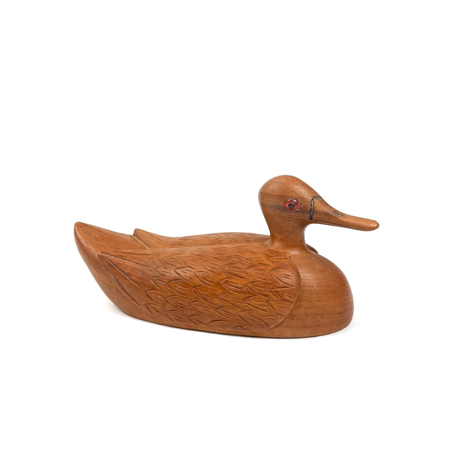 Wooden Duck Decoy Wildlife Collection Natural Wood Hand Carved Cottage Cabin Fishing Hunting Grandpa Core Home Shelf Decor Decorative Accent