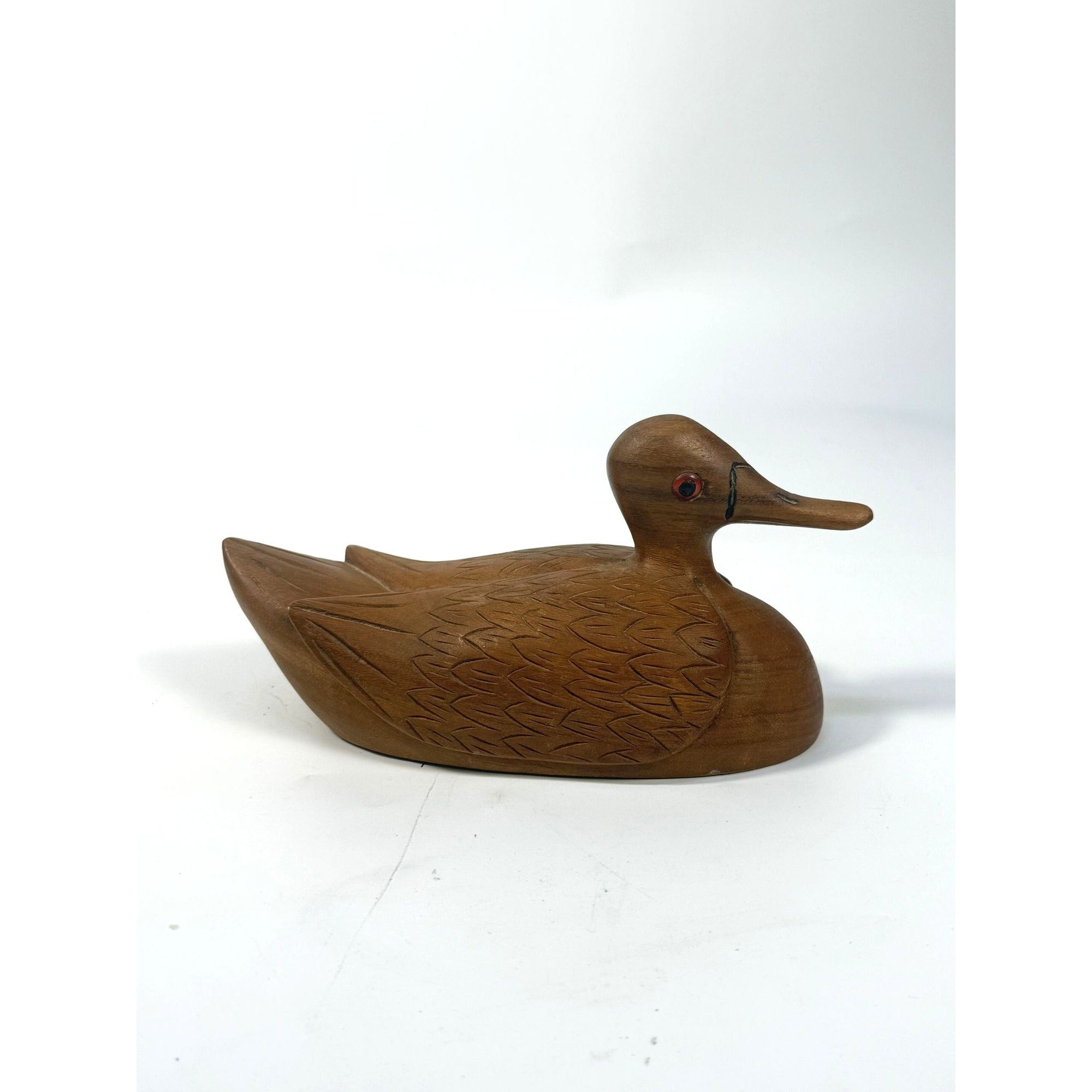 Wooden Duck Decoy Wildlife Collection Natural Wood Hand Carved Cottage Cabin Fishing Hunting Grandpa Core Home Shelf Decor Decorative Accent