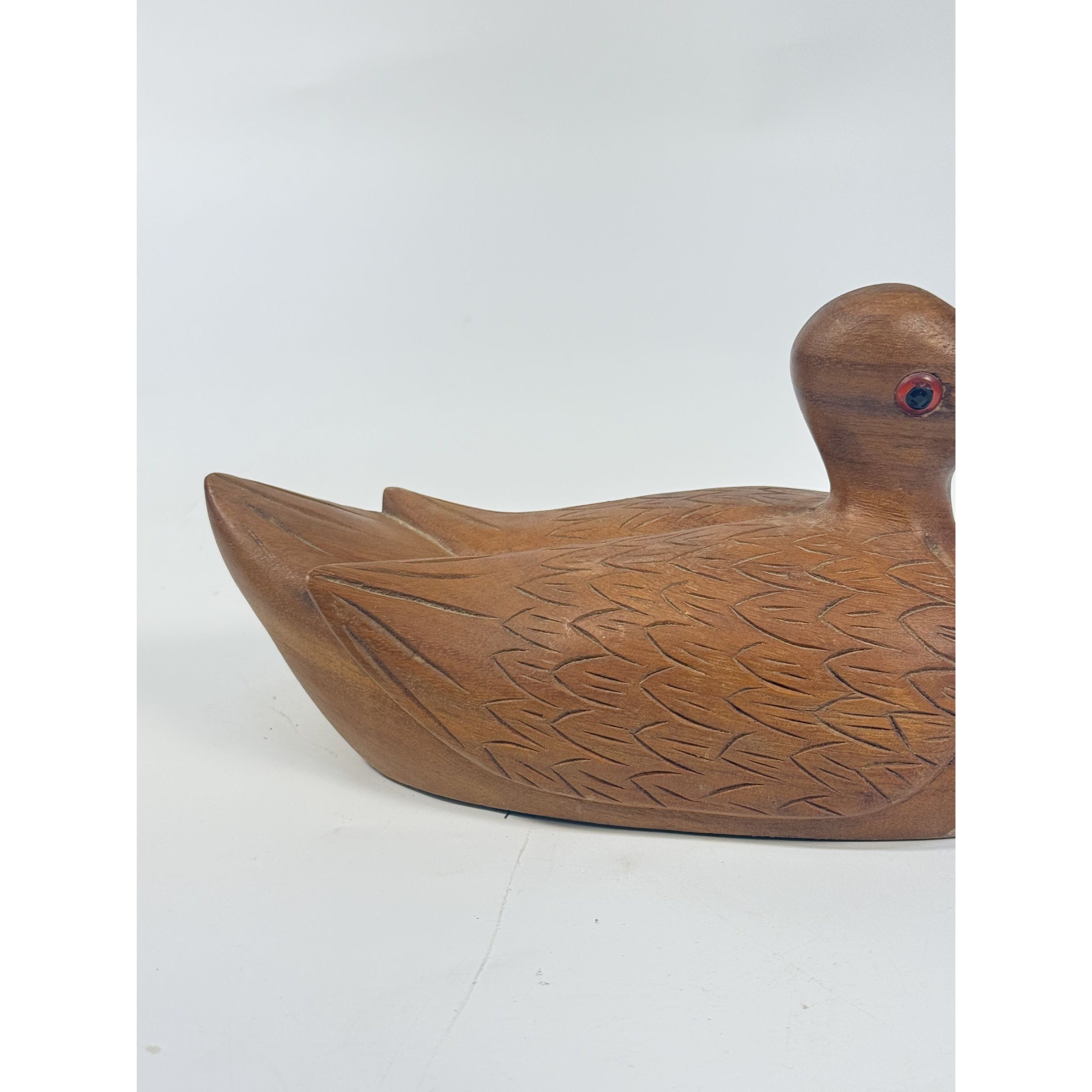 Wooden Duck Decoy Wildlife Collection Natural Wood Hand Carved Cottage Cabin Fishing Hunting Grandpa Core Home Shelf Decor Decorative Accent