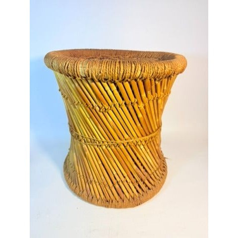 End Side Table Stool Eco-Friendly Handmade Sarkanda Cane Pencil Reed Jute Rope Muddha Outdoor/Indoor Vintage Home Decor