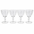 Crystal Stemware Wine Water Goblets Etched Glass Vintage Czech Set 4 Tapered Ball Stem Barware Glassware Replacement Hostess
