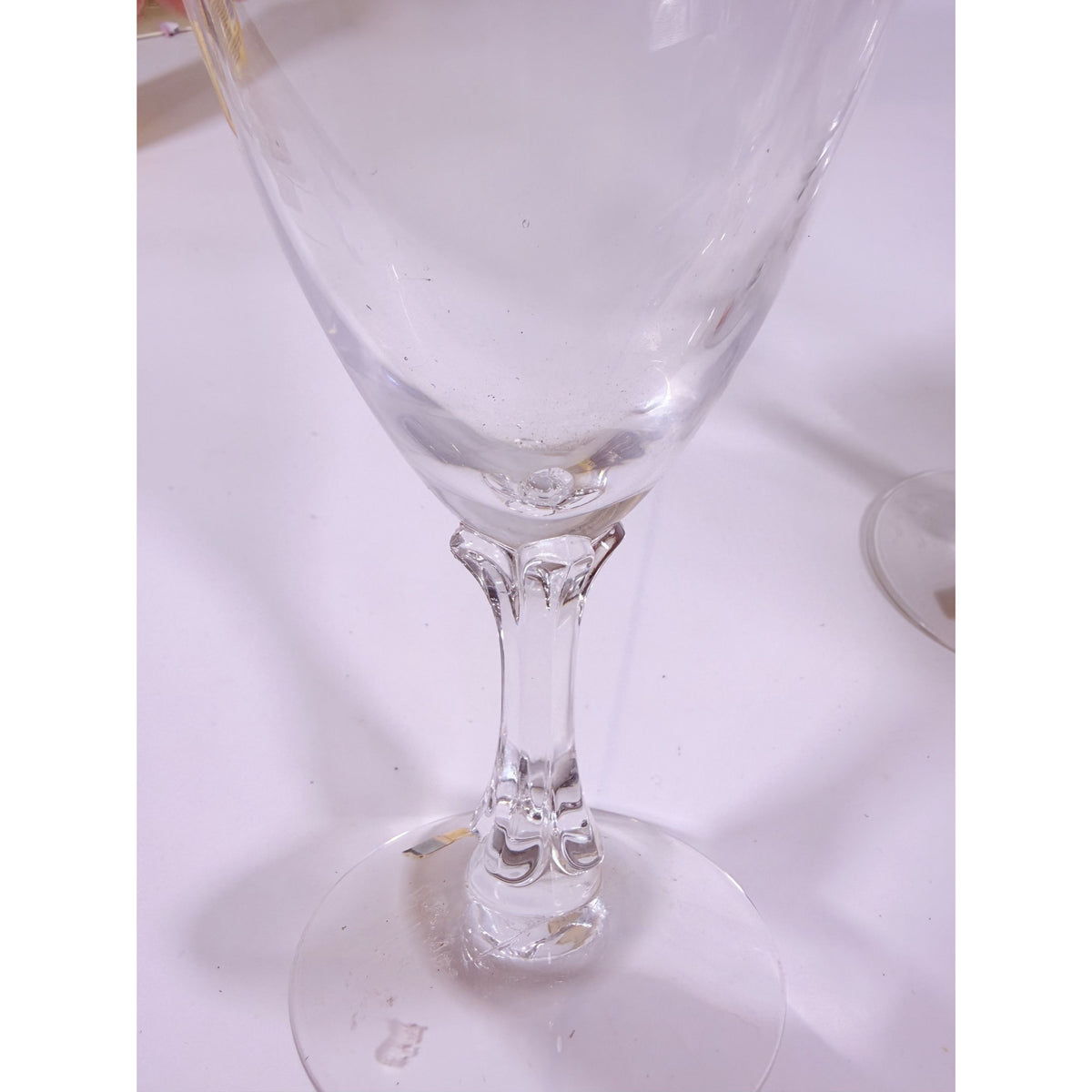 Stemmed Water Goblet Fostoria Wedding Ring Set 3 Silver Band Vintage Replacement Glassware Drinking Glasses Stem