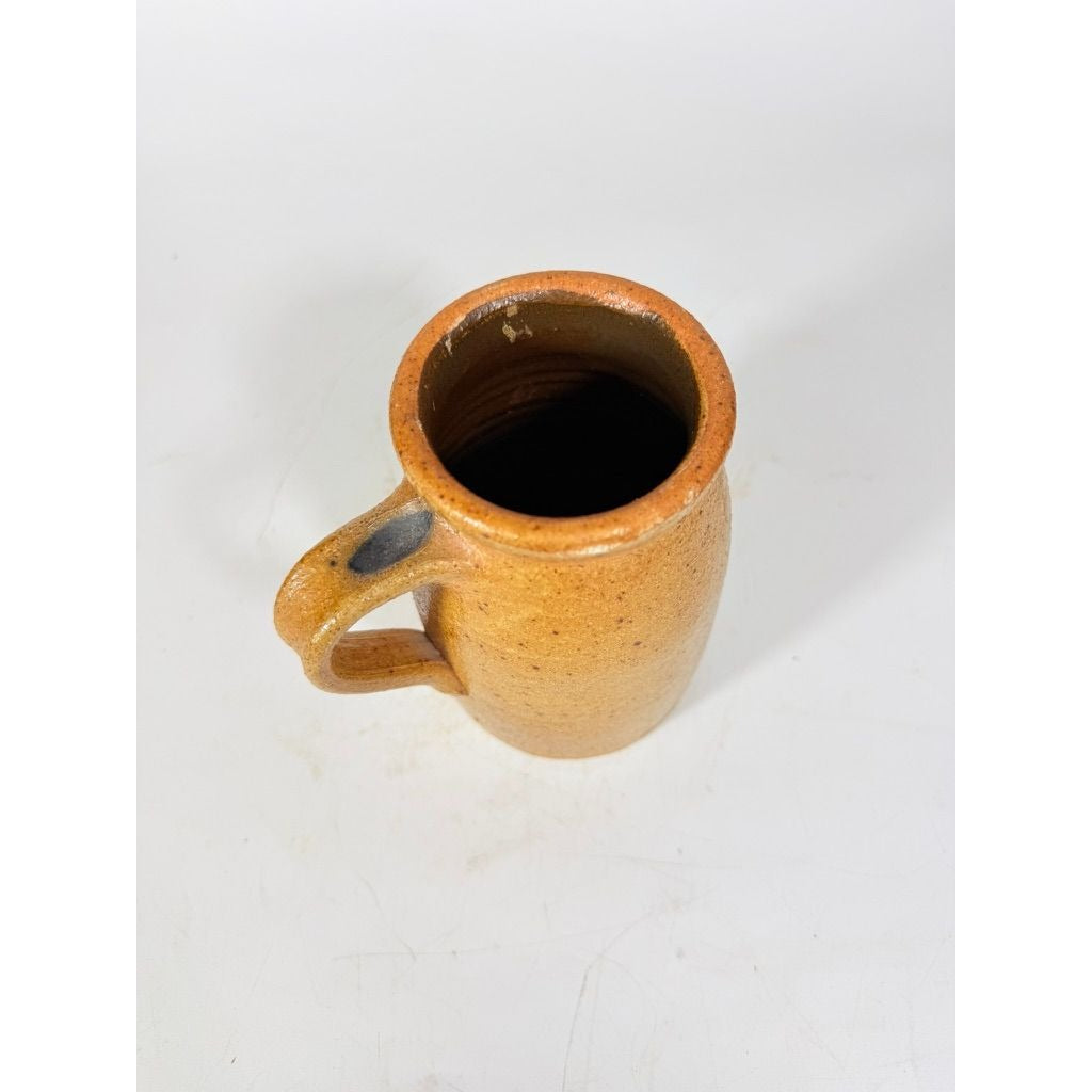 Stoneware Pottery Salt glazed Tankard Mug Rinny Staber Potter Redware Ancram NY Vintage Signed Folk Art Farmhouse Primitive