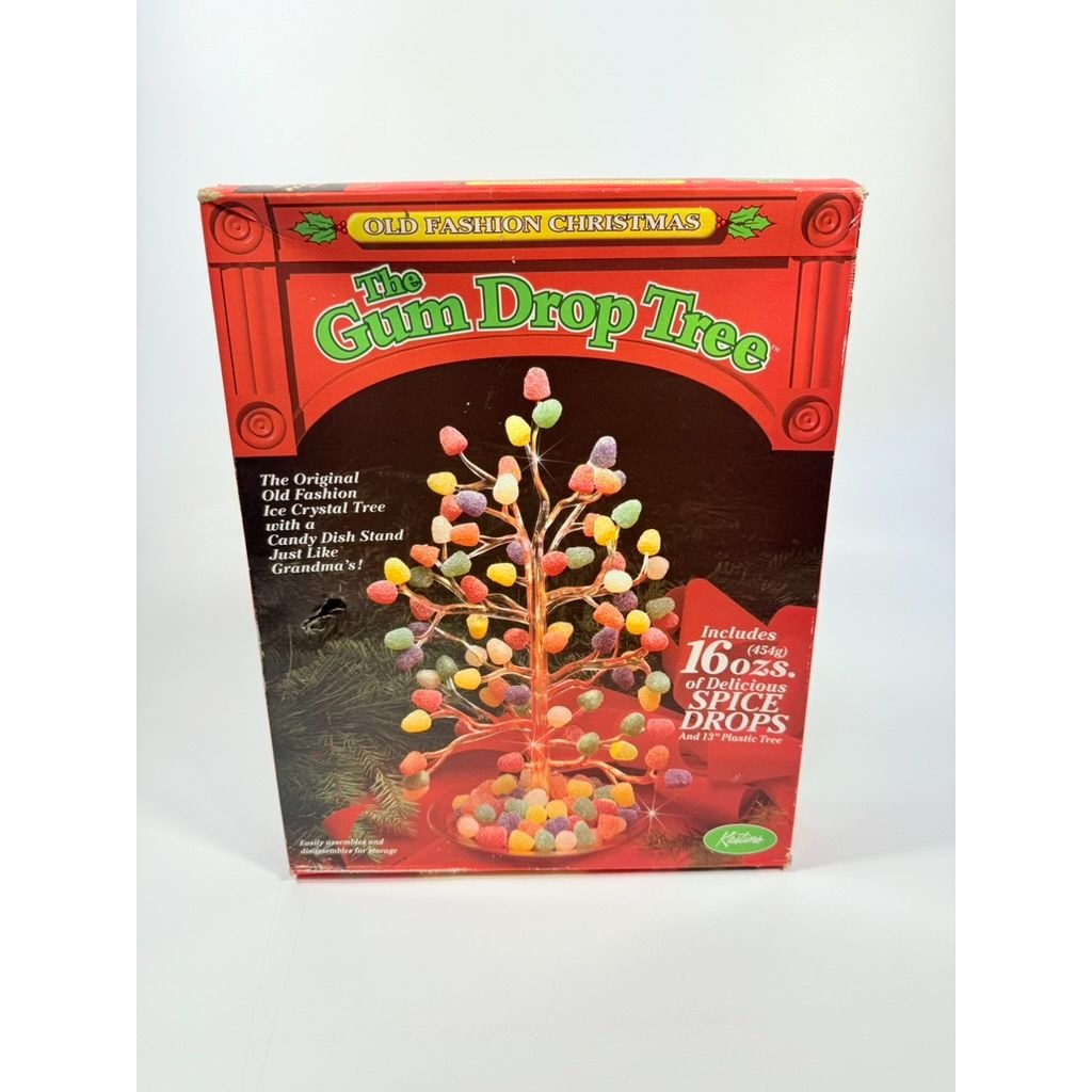 Vintage 13" Plastic Gumdrop Tidbit Christmas Tree Serving Dish Centerpiece Old Fashioned Candy Ice Crystal Grandma Core Holiday Core Hostess