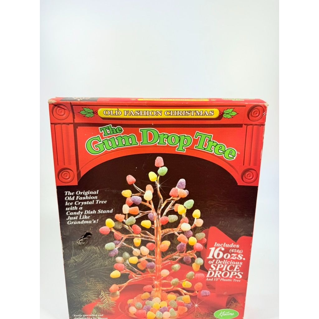 Vintage 13" Plastic Gumdrop Tidbit Christmas Tree Serving Dish Centerpiece Old Fashioned Candy Ice Crystal Grandma Core Holiday Core Hostess