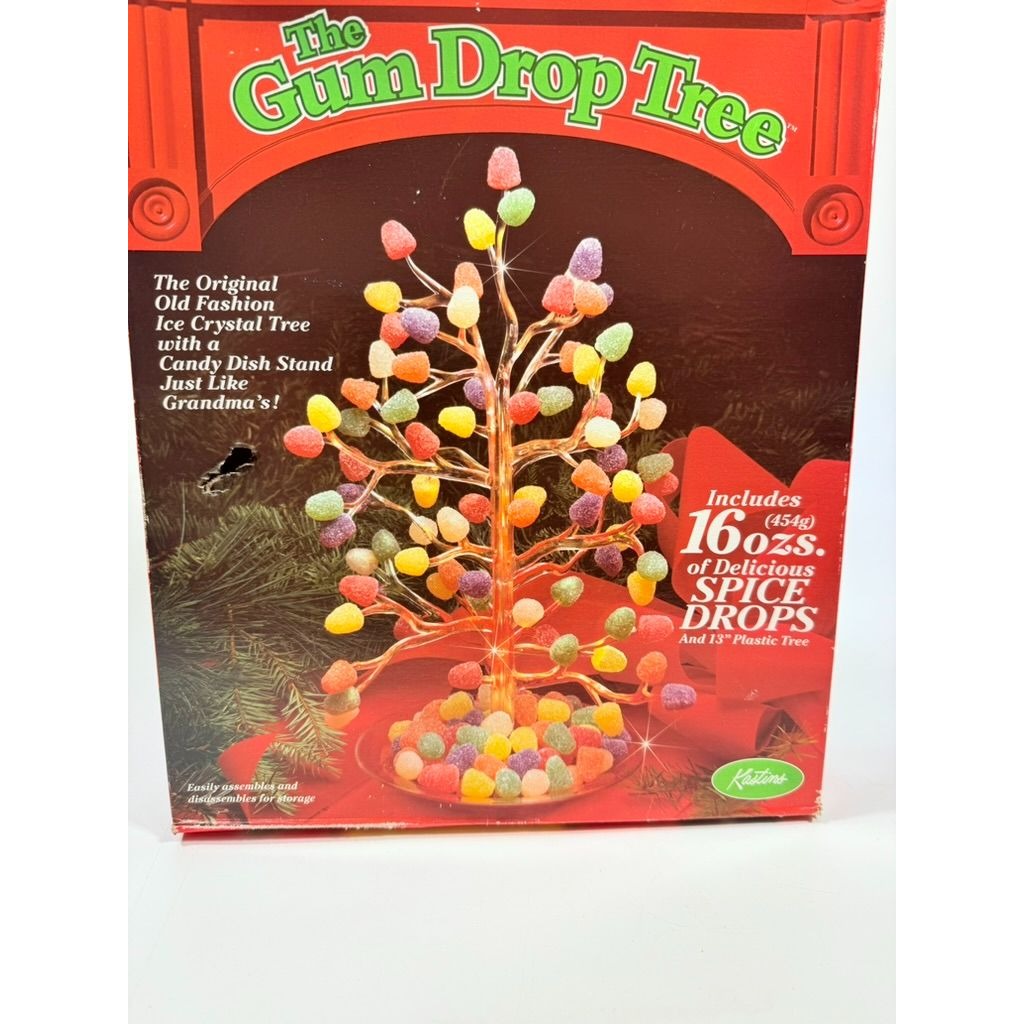 Vintage 13" Plastic Gumdrop Tidbit Christmas Tree Serving Dish Centerpiece Old Fashioned Candy Ice Crystal Grandma Core Holiday Core Hostess