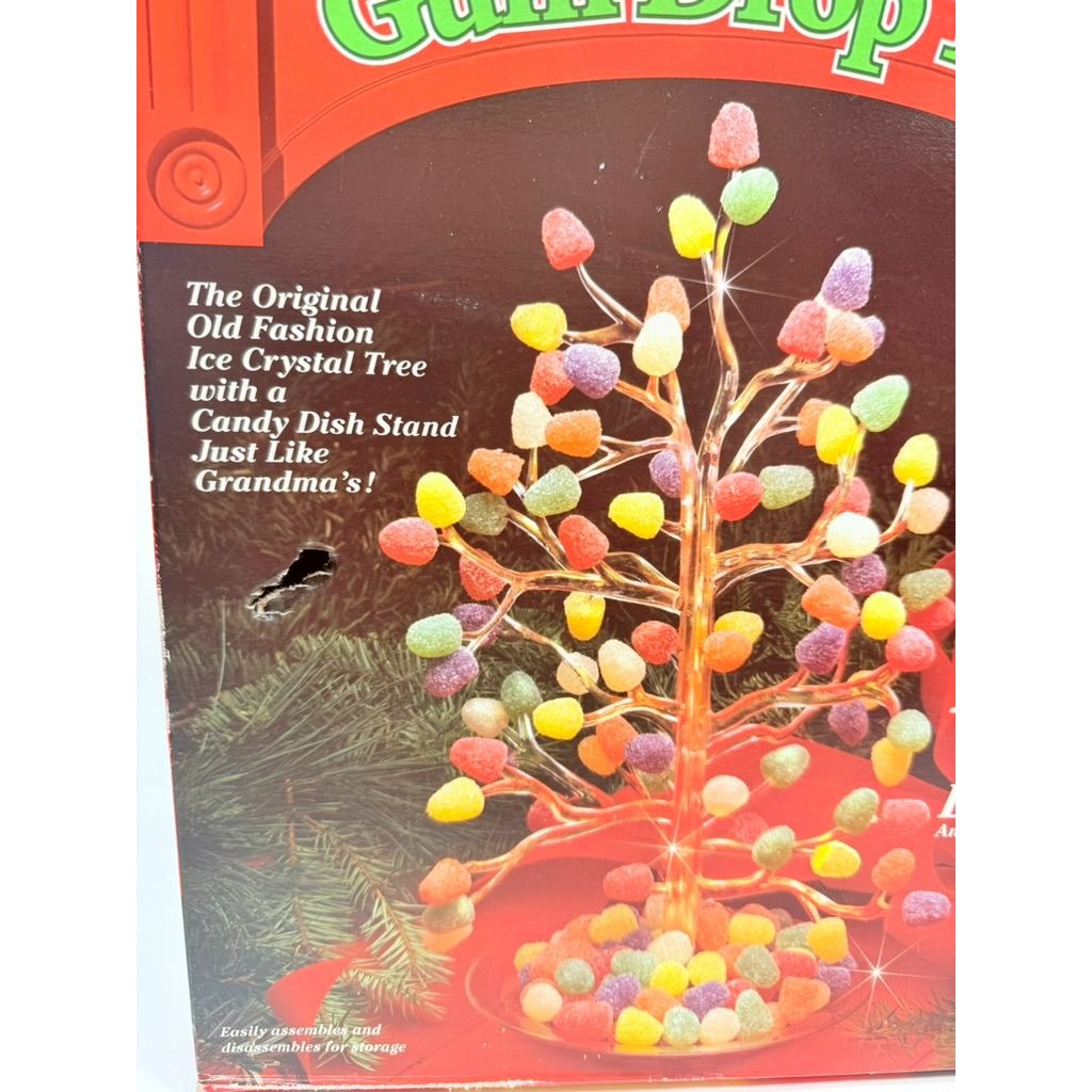 Vintage 13" Plastic Gumdrop Tidbit Christmas Tree Serving Dish Centerpiece Old Fashioned Candy Ice Crystal Grandma Core Holiday Core Hostess