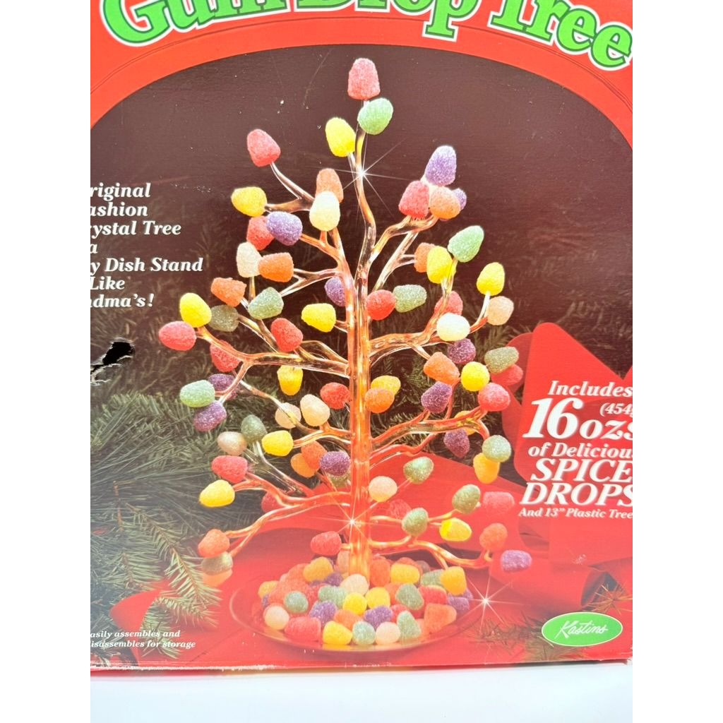 Vintage 13" Plastic Gumdrop Tidbit Christmas Tree Serving Dish Centerpiece Old Fashioned Candy Ice Crystal Grandma Core Holiday Core Hostess