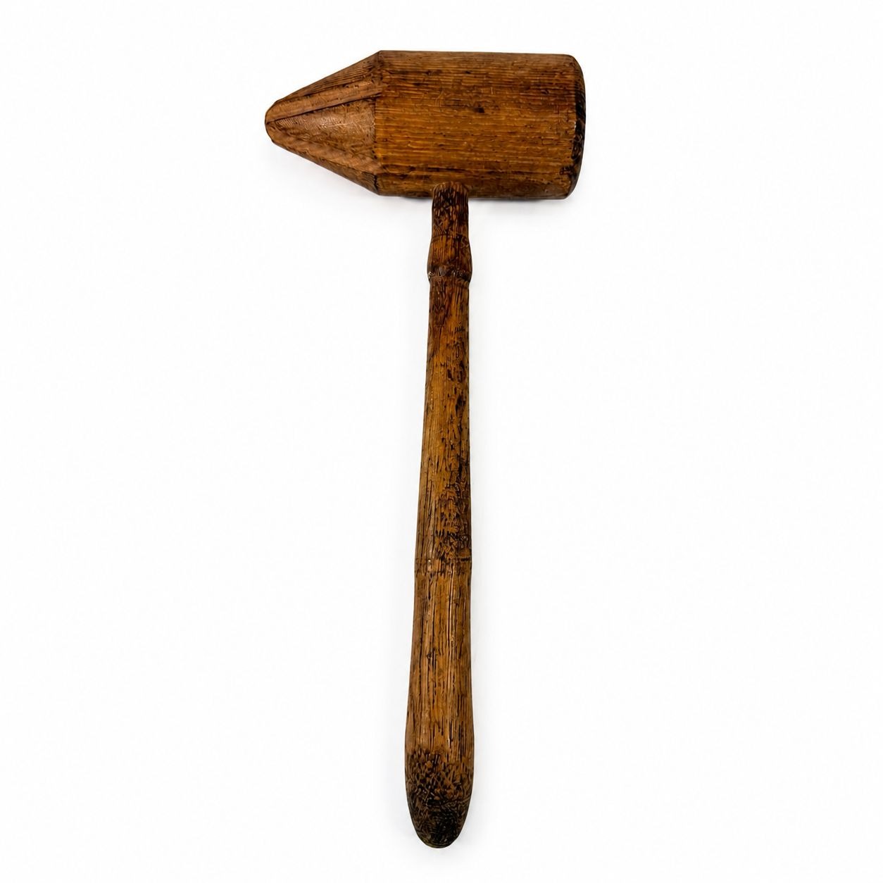Wood Bossing Mallet Vintage Handmade Wooden Lead Dressing Tool  5" Head Tool Collectible signed Metalworking