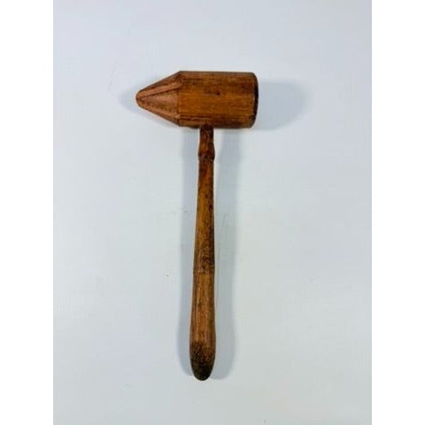 Wood Bossing Mallet Vintage Handmade Wooden Lead Dressing Tool  5" Head Tool Collectible signed Metalworking