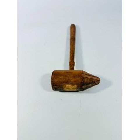 Wood Bossing Mallet Vintage Handmade Wooden Lead Dressing Tool  5" Head Tool Collectible signed Metalworking