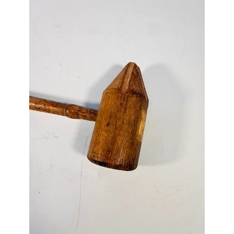 Wood Bossing Mallet Vintage Handmade Wooden Lead Dressing Tool  5" Head Tool Collectible signed Metalworking