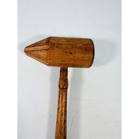 Wood Bossing Mallet Vintage Handmade Wooden Lead Dressing Tool  5" Head Tool Collectible signed Metalworking
