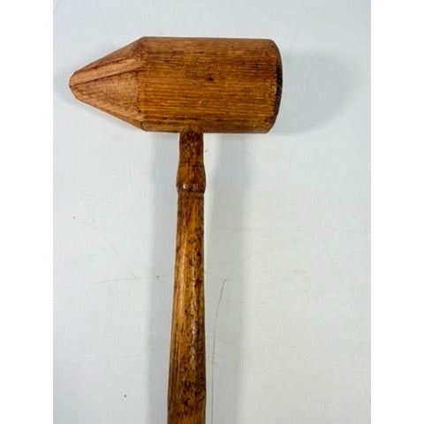 Wood Bossing Mallet Vintage Handmade Wooden Lead Dressing Tool  5" Head Tool Collectible signed Metalworking