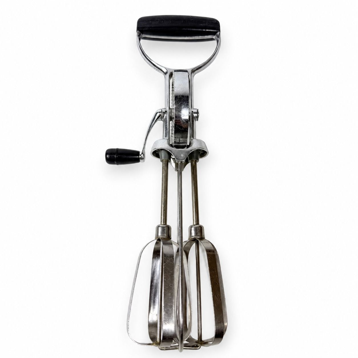 Egg Beater Manual Mixer Flint Ecko Best Staineless Steel Blades USA Hand Crank Kitchenware Cooking Tools Utencils Mid Century Cookware