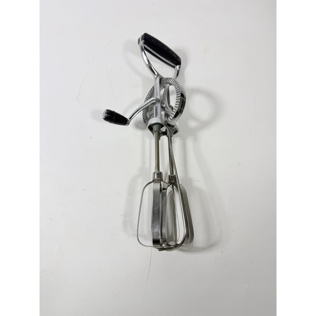 Egg Beater Manual Mixer Flint Ecko Best Staineless Steel Blades USA Hand Crank Kitchenware Cooking Tools Utencils Mid Century Cookware