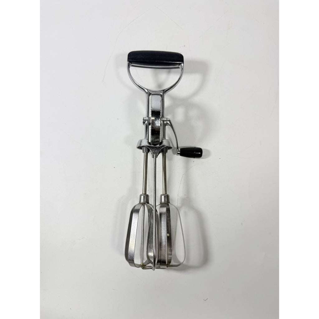 Egg Beater Manual Mixer Flint Ecko Best Staineless Steel Blades USA Hand Crank Kitchenware Cooking Tools Utencils Mid Century Cookware