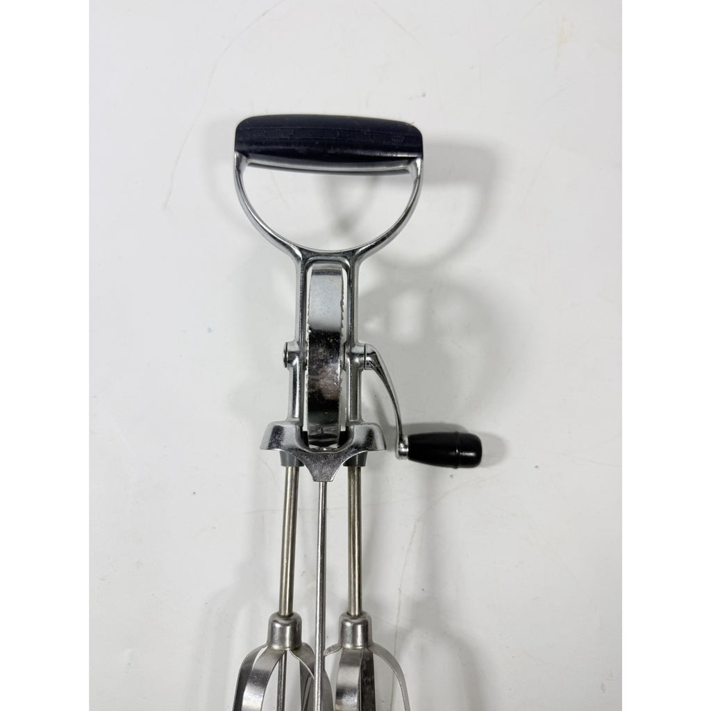 Egg Beater Manual Mixer Flint Ecko Best Staineless Steel Blades USA Hand Crank Kitchenware Cooking Tools Utencils Mid Century Cookware