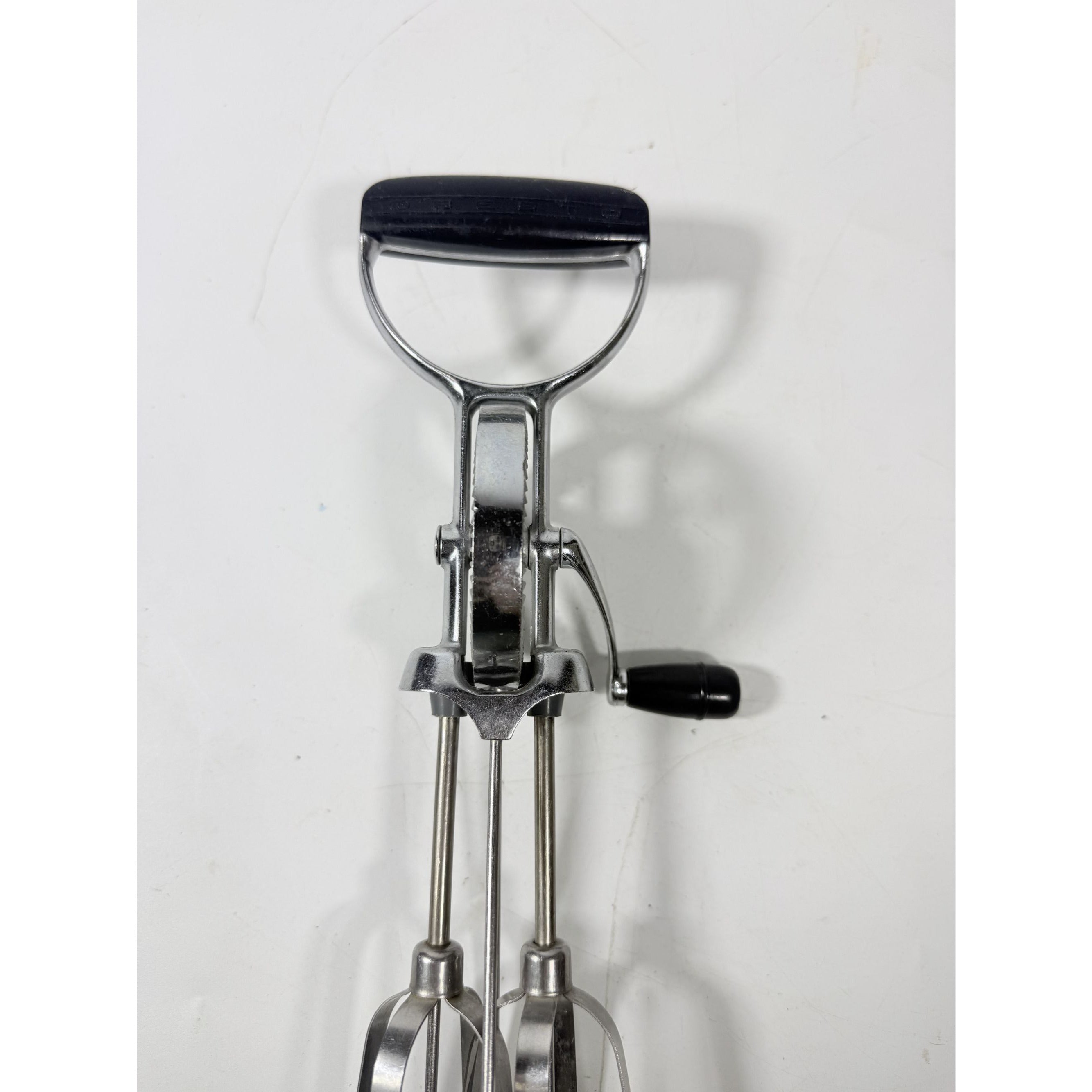 Egg Beater Manual Mixer Flint Ecko Best Staineless Steel Blades USA Hand Crank Kitchenware Cooking Tools Utencils Mid Century Cookware