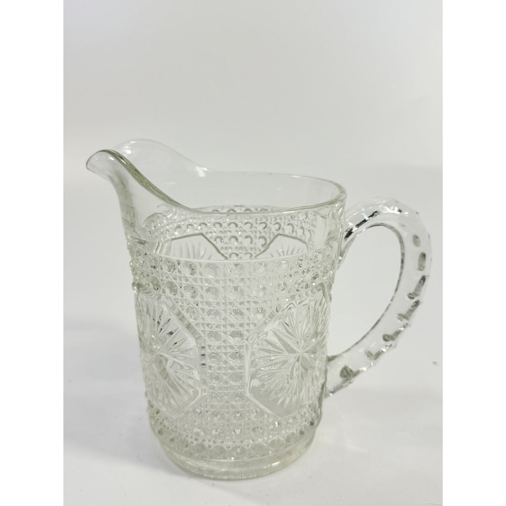Milk Pitcher Creamer Imperial Amelia Clear Depression Glass Star Medallion Replacement Glassware Hostess Party Catering VIntage