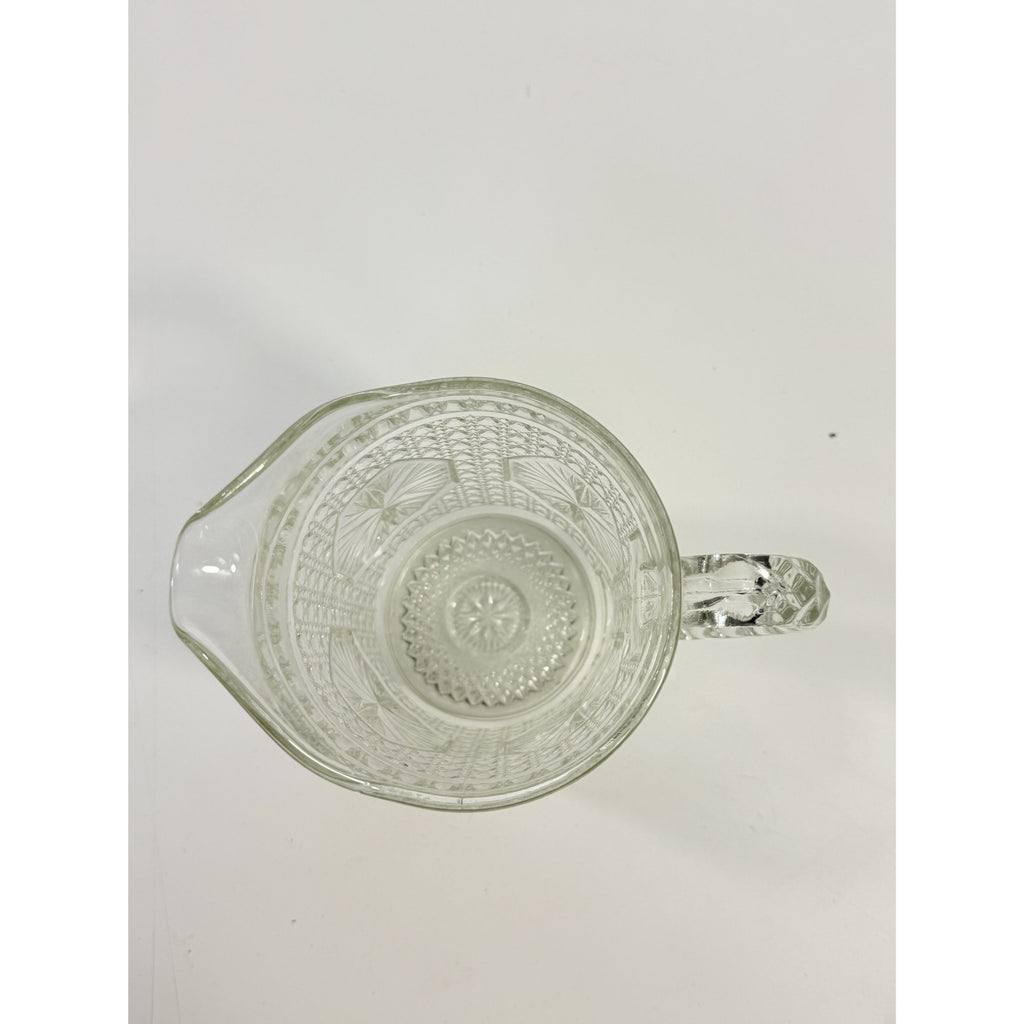 Milk Pitcher Creamer Imperial Amelia Clear Depression Glass Star Medallion Replacement Glassware Hostess Party Catering VIntage