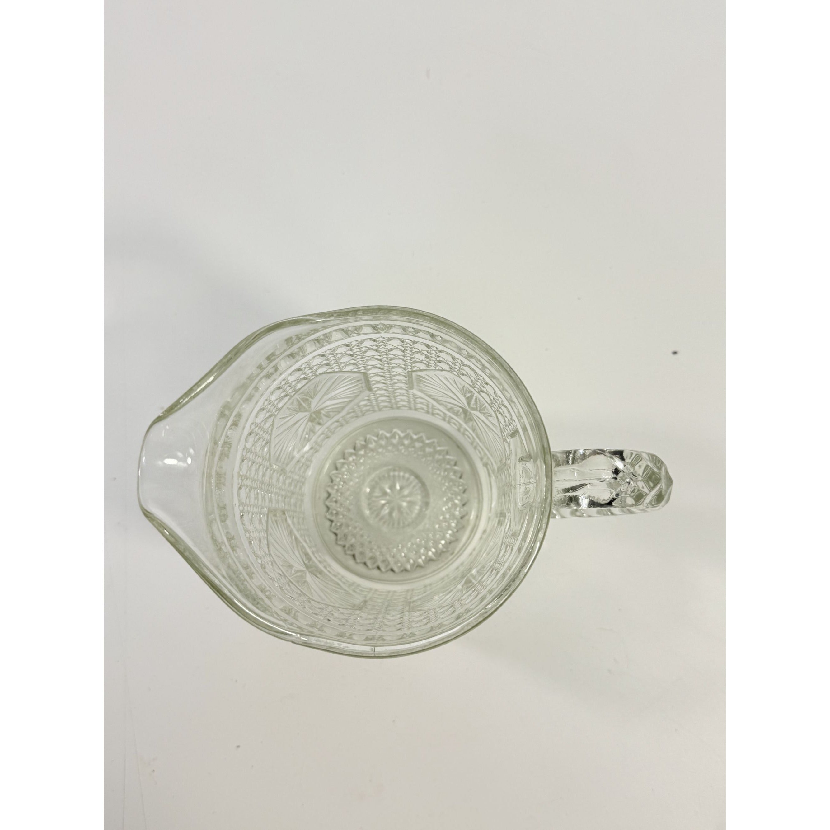 Milk Pitcher Creamer Imperial Amelia Clear Depression Glass Star Medallion Replacement Glassware Hostess Party Catering VIntage