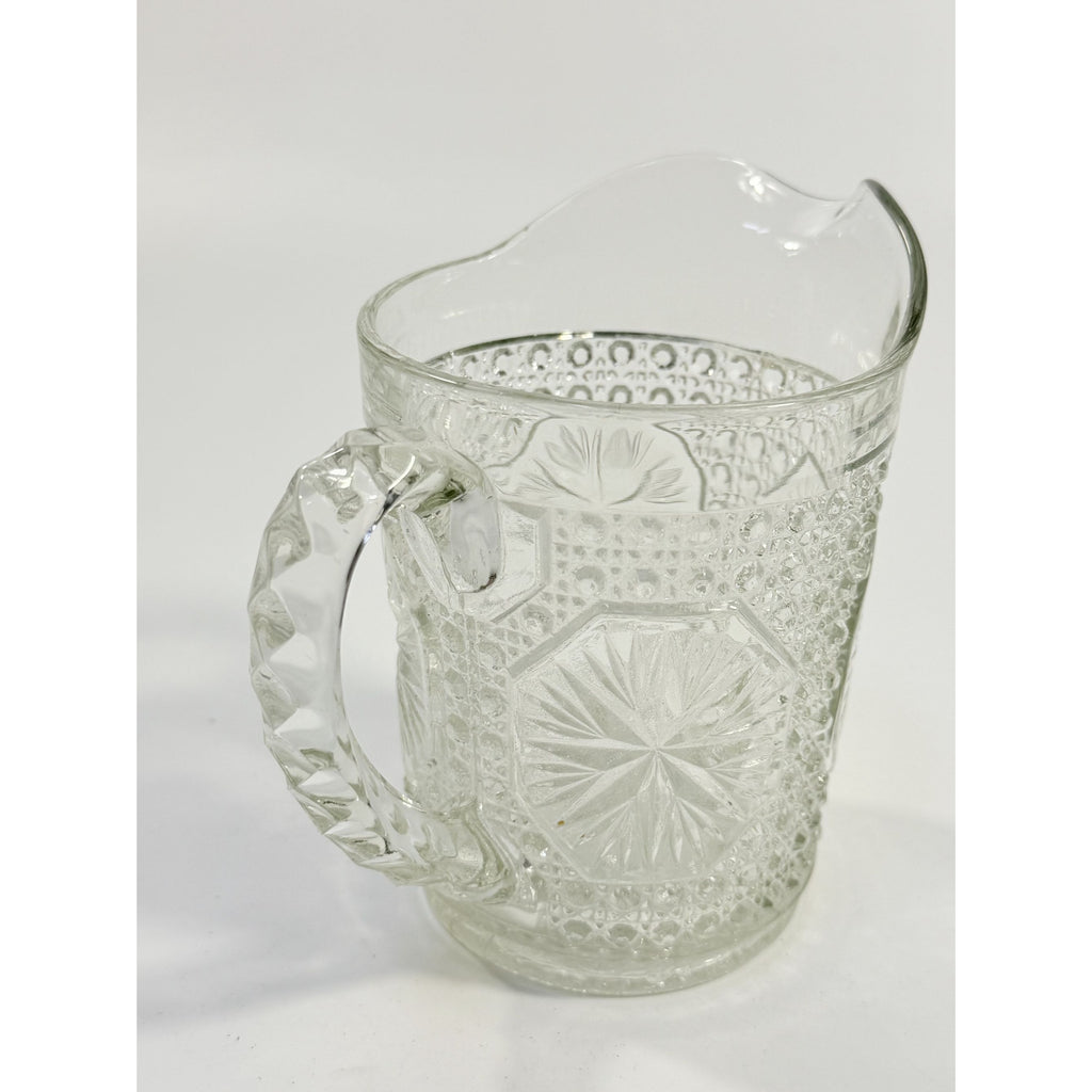 Milk Pitcher Creamer Imperial Amelia Clear Depression Glass Star Medallion Replacement Glassware Hostess Party Catering VIntage
