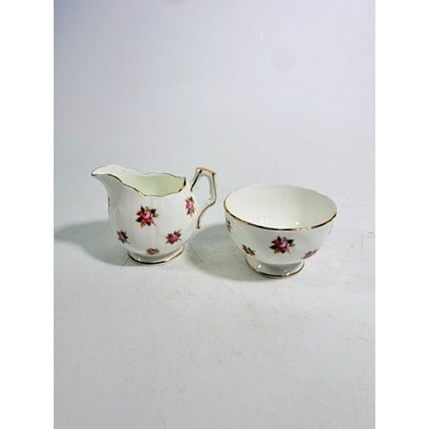 Mini Creamer and Sugar Hathaway by John Aynsley & Sons Small Plnk Roses Vintage Bone China Replacement Serveware Dainty Tea Party