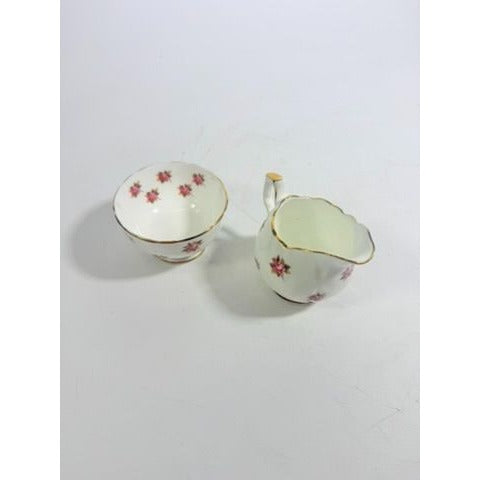Mini Creamer and Sugar Hathaway by John Aynsley & Sons Small Plnk Roses Vintage Bone China Replacement Serveware Dainty Tea Party