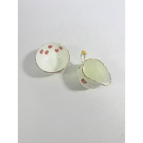 Mini Creamer and Sugar Hathaway by John Aynsley & Sons Small Plnk Roses Vintage Bone China Replacement Serveware Dainty Tea Party