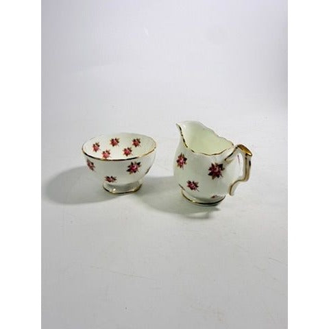 Mini Creamer and Sugar Hathaway by John Aynsley & Sons Small Plnk Roses Vintage Bone China Replacement Serveware Dainty Tea Party