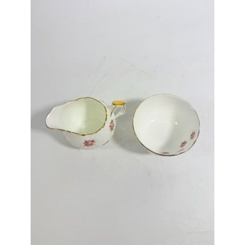 Mini Creamer and Sugar Hathaway by John Aynsley & Sons Small Plnk Roses Vintage Bone China Replacement Serveware Dainty Tea Party