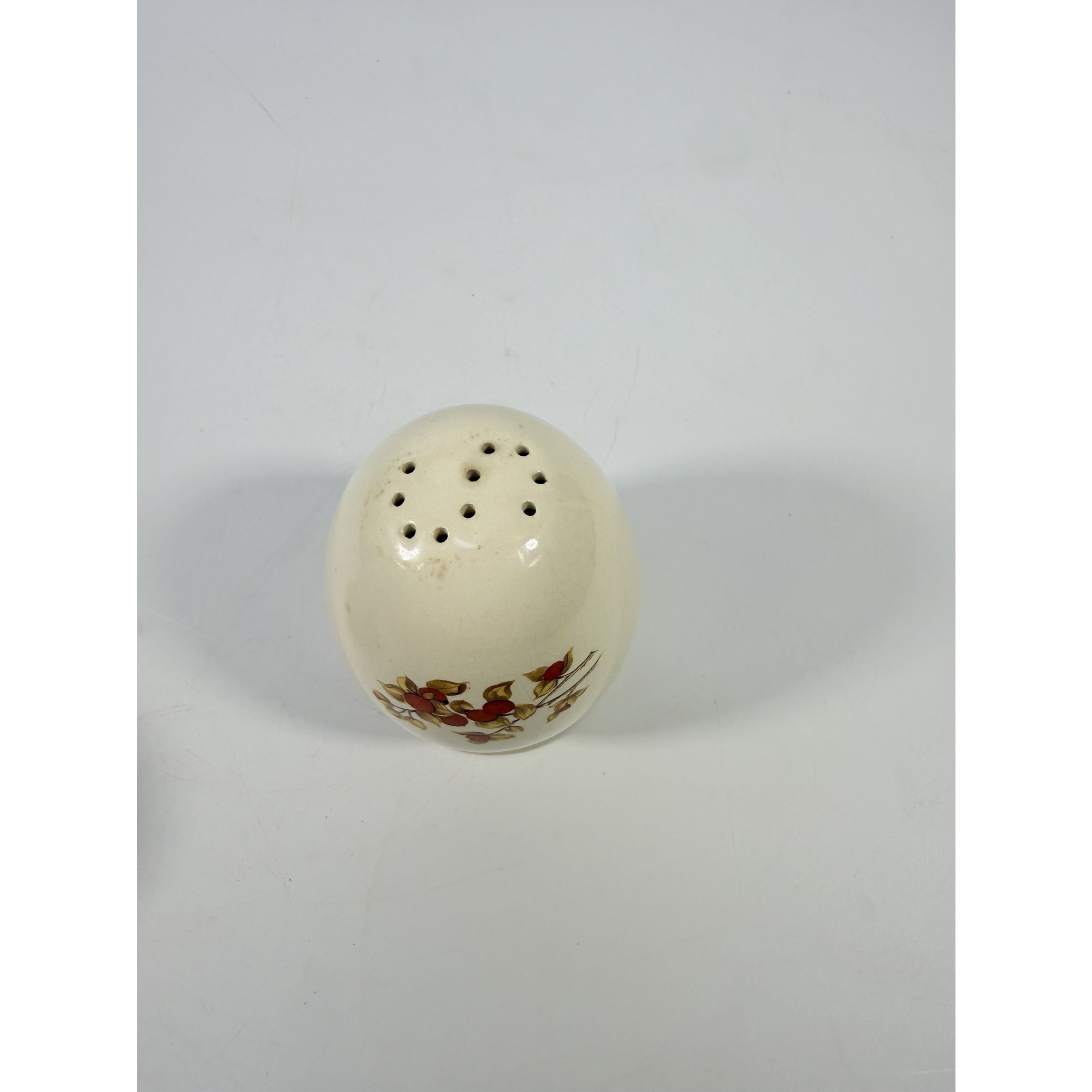 Ironstone Salt & Pepper Shakers Universal Cambridge Bittersweet Red Flower 1940's Vintage Cork Stopper Kitchenware Collectible Home