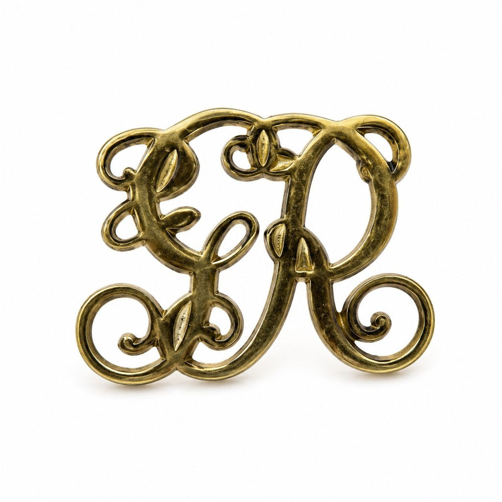 Solid Brass Trivet Footed Virginia Metalcrafters VMC King George Cypher Colonial Williamsburg  1949 CW10