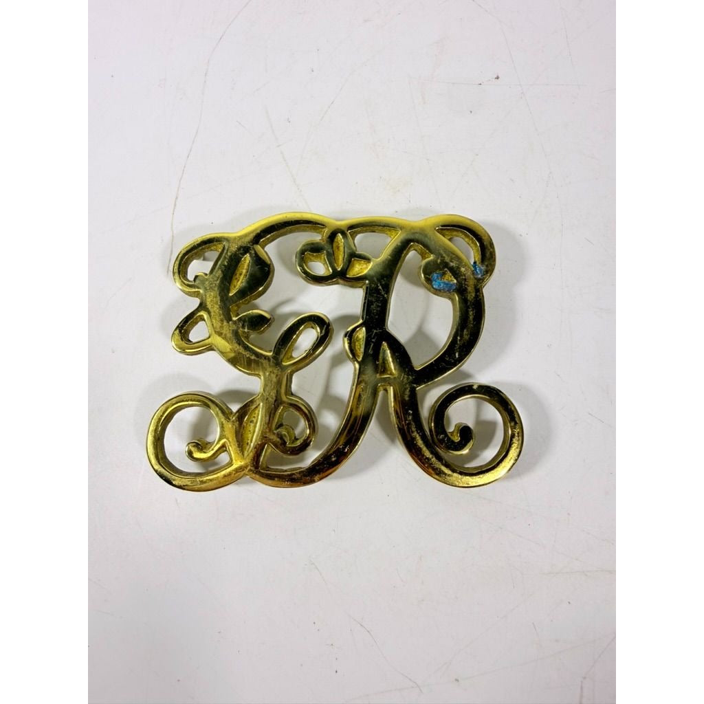 Solid Brass Trivet Footed Virginia Metalcrafters VMC King George Cypher Colonial Williamsburg  1949 CW10