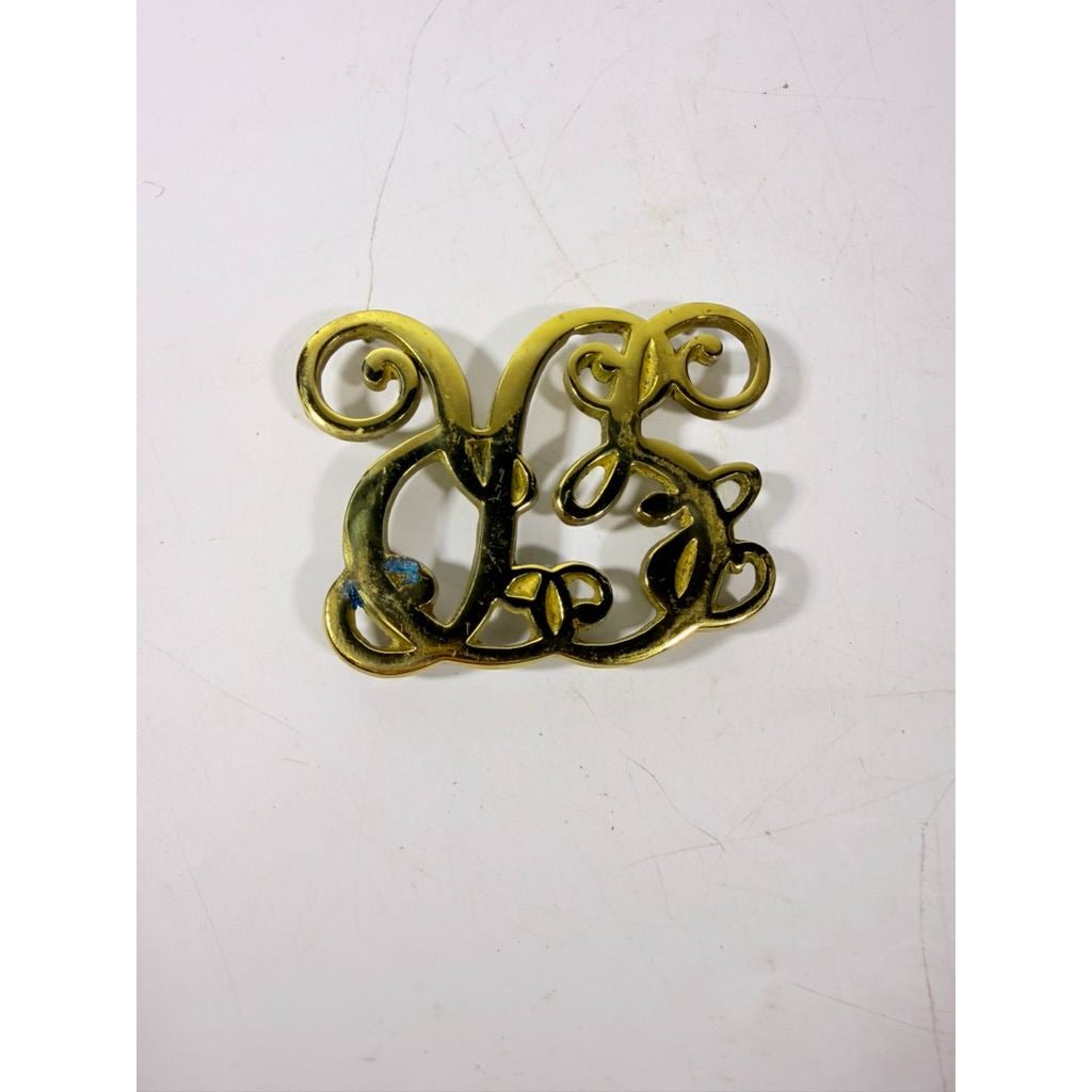 Solid Brass Trivet Footed Virginia Metalcrafters VMC King George Cypher Colonial Williamsburg  1949 CW10