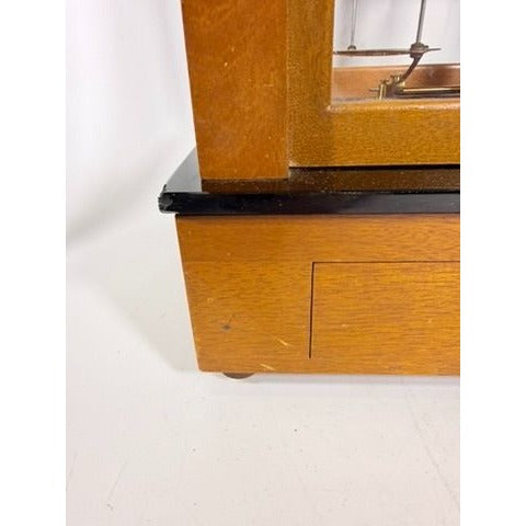 Apothecary Balance Scale Seederer-Kohlbusch Seko Central Scientific Company Mid Century Chemical Balance Wood Glass Brass Vintage