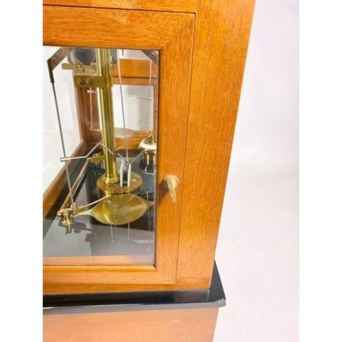 Apothecary Balance Scale Seederer-Kohlbusch Seko Central Scientific Company Mid Century Chemical Balance Wood Glass Brass Vintage