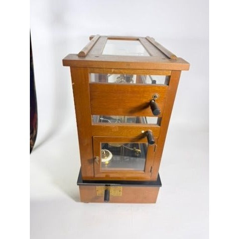 Apothecary Balance Scale Seederer-Kohlbusch Seko Central Scientific Company Mid Century Chemical Balance Wood Glass Brass Vintage