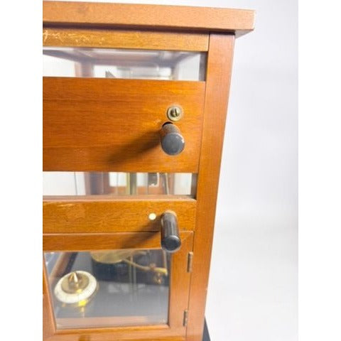 Apothecary Balance Scale Seederer-Kohlbusch Seko Central Scientific Company Mid Century Chemical Balance Wood Glass Brass Vintage